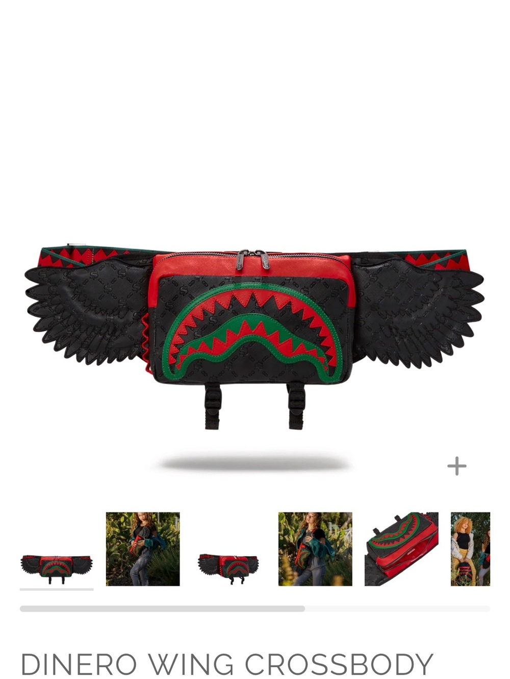 Sprayground Black and Red Dinero Wing Crossbody Toiletry Bag (FIRM PRICE)